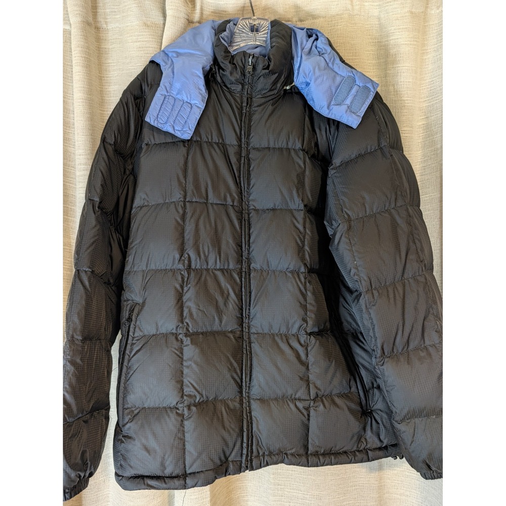 Lands End Men's Size M Black Down Puffer Coat With Hood